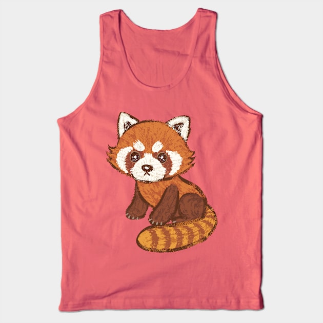 Red panda Tank Top by sanogawa